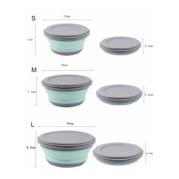 NEW 6pcs Collapsible Food Containers - Picture 3 of 3